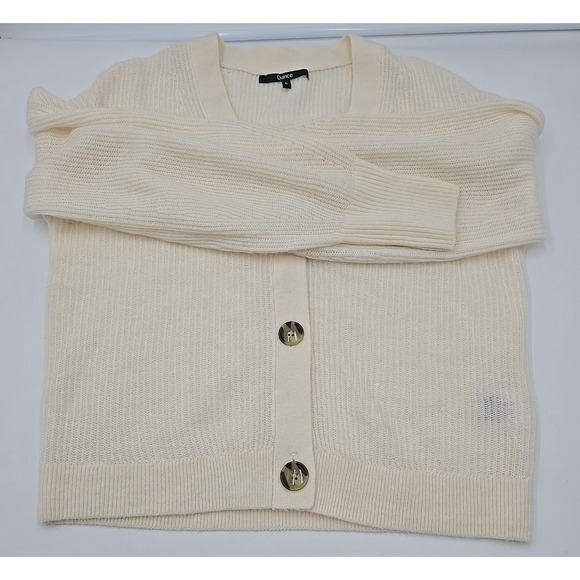 Quince 100% Organic Cotton Cropped Cardigan Ivory L Quite Luxury Modern Capsule - Picture 7 of 11